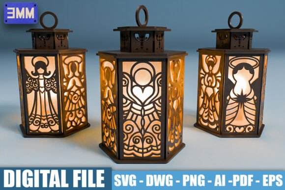 3D Angel Lantern Laser Cut Files