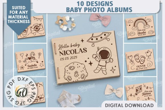 3D Baby Photo Albums Laser Cut Bundle
