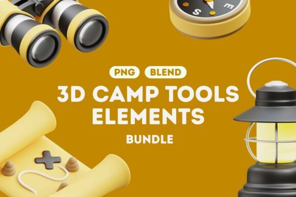 3D Camping Tools Bundle for Creative Outdoor Projects