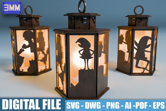 3D Elf Lantern Laser Cut Files for Festive and Customizable Holiday Decor