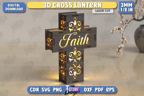 3D Layered Cross Lantern Laser Cut CNC: A Modern Approach to Religious Art and Design