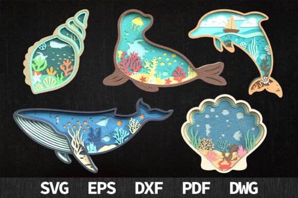 3D Ocean World Laser Cut SVG Bundle: A Versatile Resource for Creative Projects