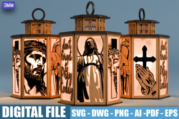 3D Religious Prayer Lantern SVG DXF: A Meaningful Addition to Worship and Creative Projects