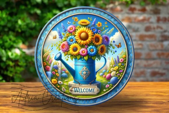 3D Spring Welcome Sign Watering Can PNG: A Versatile Design for Modern Creatives and Businesses