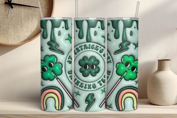 3D St. Patrick's Tumbler Wrap: A Creative Design for 20oz Straight Skinny Tumblers