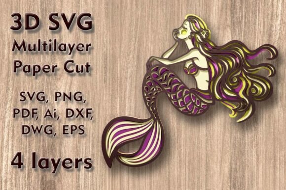 Creating Enchanting 3D Mermaid Wall Art with Multilayer SVG Cut Files