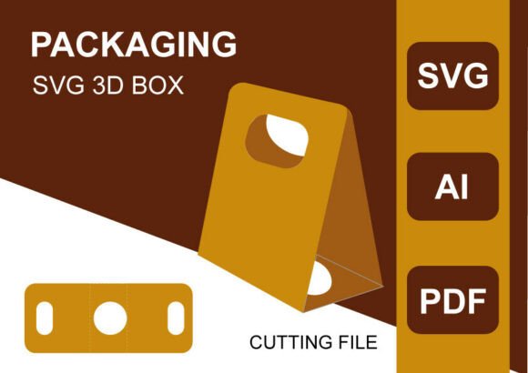 Cup Holder Box 3D SVG Shadow Template