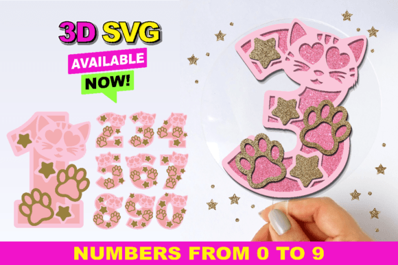 Cute Cat Numbers 3D SVG: A Creative Trend for Modern Designers and Entrepreneurs