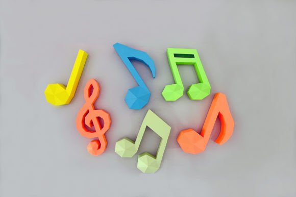 DIY Musical Notes 3D Papercraft for Creative Wall Decor