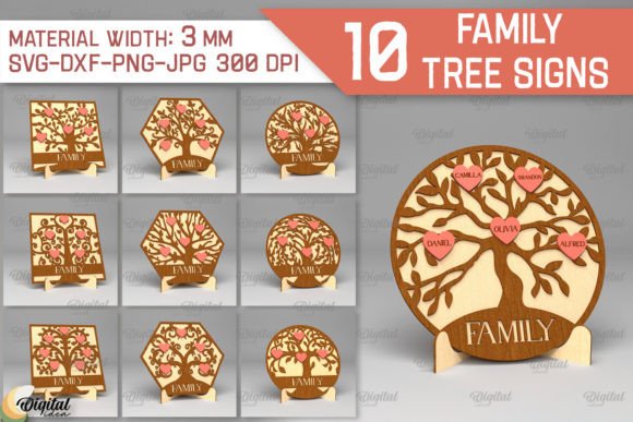 Family Trees Sign 3D Laser Cut Bundle: A Creative Digital Kit for Custom Designs