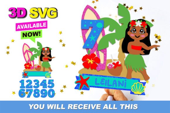 Hawaiian Girl Cake Topper 3D SVG: A Creative Must-Have for Modern Makers