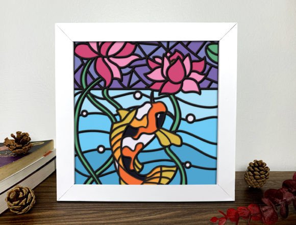 Koi Fish 3D Shadow Box - Alleylightbox