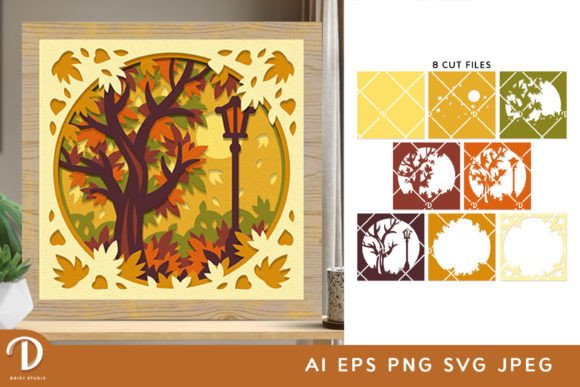 Maple Tree 3D Shadow Box - Autumn 3D SVG