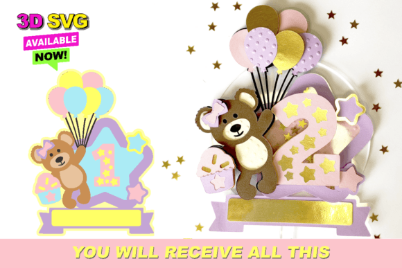 Teddy Bear Cake Topper 3D SVG: A Creative Addition to Your Crafting Projects